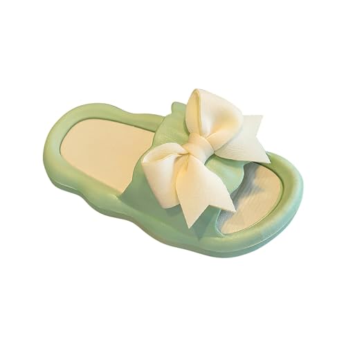 CUTeFiorino Hausschuhe Größe 35 Mädchen Mädchen Sommer Prinzessin Bowknot rutschfeste weiche Unterseite Oberbekleidung Sandalen Hausschuhe Hausschuhe Kinder Glitzer (Green, 28 Little Child) von CUTeFiorino