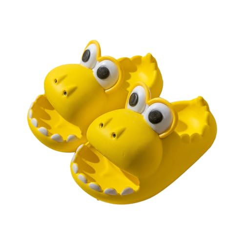 CUTeFiorino Hausschuhe Mädchen Größe 34 Kleinkind Kinder Mädchen Cartoon Niedlich Strand Wasser rutschfeste Hausschuhe Schuhe Hausschuhe Katze (Yellow, 32 Big Kids) von CUTeFiorino