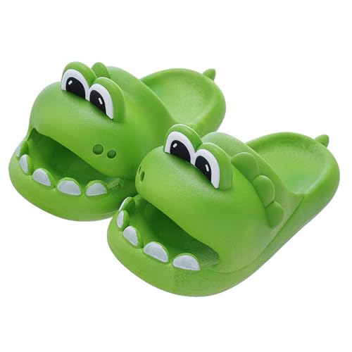 CUTeFiorino Hausschuhen Für Mädchen Flauschig Kleinkind Kinder Mädchen Cartoon Niedlich Strand Wasser rutschfeste Hausschuhe Schuhe Pantoletten Kinder 34 (Green, 26 Toddler) von CUTeFiorino