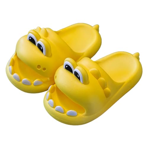 CUTeFiorino Hausschuhen Für Mädchen Flauschig Kleinkind Kinder Mädchen Cartoon Niedlich Strand Wasser rutschfeste Hausschuhe Schuhe Pantoletten Kinder 34 (Yellow, 30.5 Little Child) von CUTeFiorino