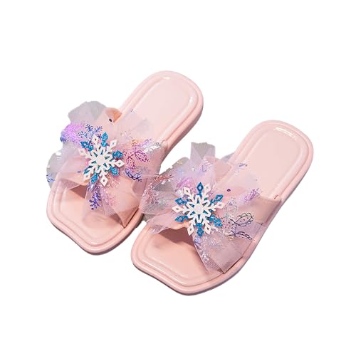 CUTeFiorino Haussocken Kinder Kinderschuhe, modische Flip-Flops mit dicken Sohlen, Hausschuhe mit weichen Sohlen für den Innenbereich, können draußen getragen Werden, Hausschuhe 24 (Pink, 26 Toddler) von CUTeFiorino