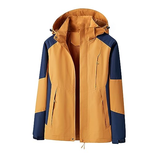 CUTeFiorino Herren Wanderjacke Wasserabweisend Outdoorjacke Leicht Übergangsjacke Funktionsjacke Trekkingjacke Winddicht Softshelljacke Zipper Taschen mit Abnehmbarer Kapuze L XL XXL 3XL 4XL 5XL 6XL von CUTeFiorino