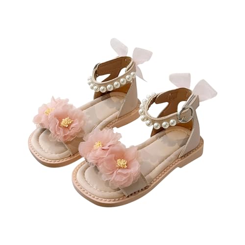 CUTeFiorino Kinder 25 Mädchen Blumen Sandalen Sommer für Kinder tragen Strandschuhe Perle weiche Sohle Neopren Kinder (Pink, 25 Toddler) von CUTeFiorino