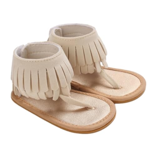 CUTeFiorino Kinder 29 Baby Mädchen Sandalen Rüschen Schleife Premium Weiche Sohle Offene Zehen Atmungsaktive Sommer Outdoor Schuhe Baby Sandalen 0 12 Monate Mädchen Sandalen 35 (Beige, 20 Infant) von CUTeFiorino