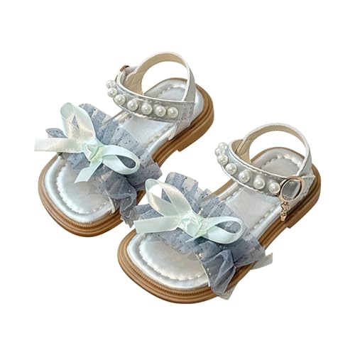 CUTeFiorino Kinder 36 Mädchen Sandalen Sommer Für Kinder Tragen Strand Schuhe Perle Weiche Sohle Eva 38 (Silver, 27 Little Child) von CUTeFiorino