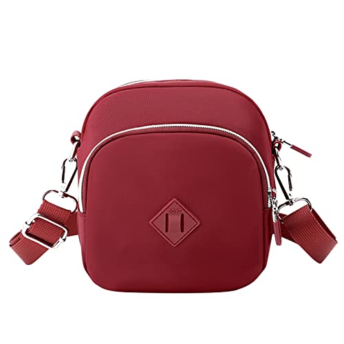 CUTeFiorino Kinderwagen Taschen Organizer Lässige Umhängetasche aus Nylon mit Blumenmuster für Damen, Umhängetasche, Messenger-Taschen, Sport-Gürteltasche Kleid Mit Taschen 46 (Wine, One Size) von CUTeFiorino