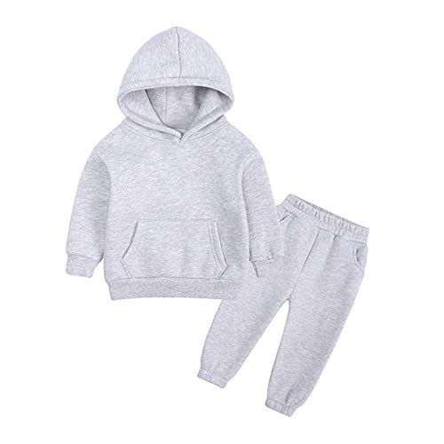 CUTeFiorino Kleinkind Kinder Babys Mädchen Jungen Frühling Winter Feste Warme Dicke Langarm Hosen Mit Kapuze Hoodie Sweatshirt Set Outfits Kinder Anzüge Für Hochzeit (Grey, 12-13 Years) von CUTeFiorino