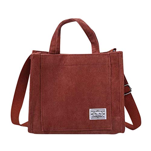 CUTeFiorino Lässige Umhängetasche Corduroy Handtasche für Frauen Fashion-Segeltuch Taschen Bemalen Für Kindergeburtstag (Brown, One Size) von CUTeFiorino