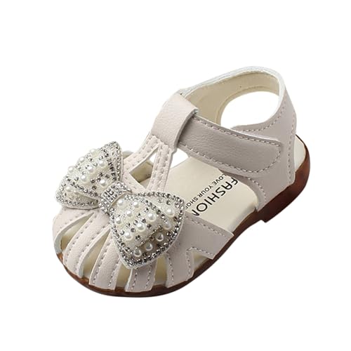 CUTeFiorino M 31 Kleinkind Baby Mädchen Schuhe Atmungsaktive Schuh Dew Toe Schuh Tasche Sandalen Mädchen Sandalen Baby Weiche Überschuhe Sandalen Für 0 bis 2 Antirutsch (White, 24 Toddler) von CUTeFiorino