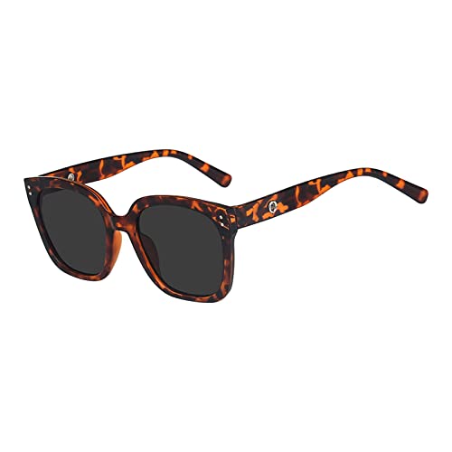 CUTeFiorino Retro-Sonnenbrille für Damen, Mode im europäischen und amerikanischen Stil, Trend für Herren und Damen Sonnenbrille Damen Gelb (Brown, One Size) von CUTeFiorino