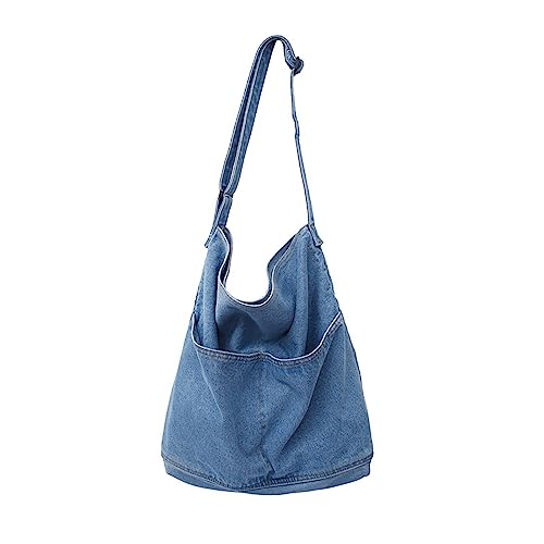 CUTeFiorino Rollstuhl Zubehör Taschen Umhängetaschen für Frauen, große Kapazität, Jeans-Tasche, Reise-Leinwand, lässige Umhängetaschen, weibliche Handtaschen Weste Ohne Ärmel Mit (BU1, One Size) von CUTeFiorino