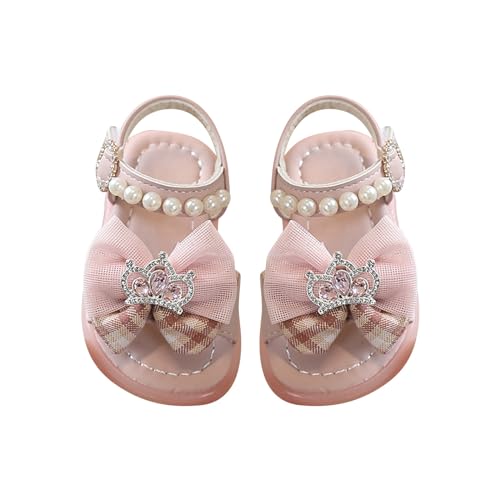 CUTeFiorino Rutschfeste Baby Hausschuhe Mädchen Sandalen Sommer für Kinder tragen Strandschuhe Perle weiche Sohle 35 Kinder (Red, 24 Toddler) von CUTeFiorino