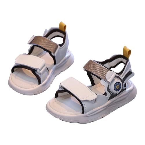 CUTeFiorino Sandale Kinder Kinder Offene Zehen Sandalen Sommer Feste Strand Schuhe Mädchen Einfache Sandalen Jungs Sandalen Größe 23 (Khaki, 30.5 Little Child) von CUTeFiorino