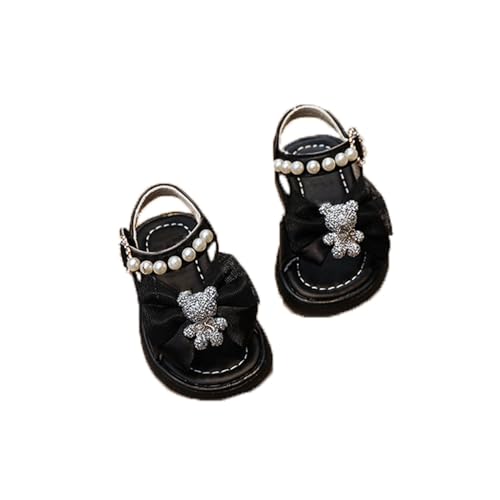 CUTeFiorino Sandaletten Kinder Mädchen Sandalen Sommer für Kinder tragen Strandschuhe Perle weiche Sohle Sandale 35 (Black, 24 Toddler) von CUTeFiorino