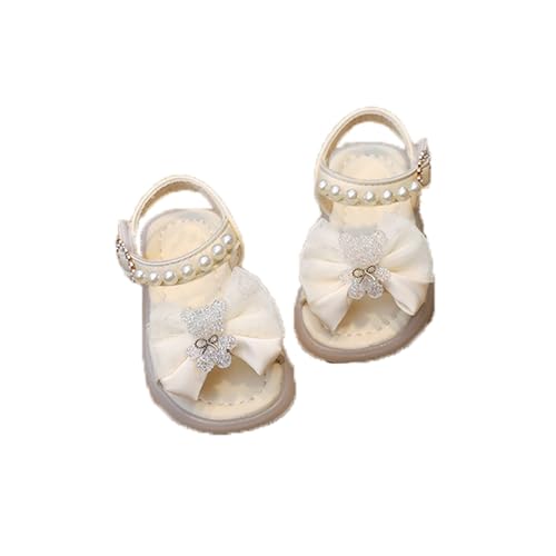 CUTeFiorino Sandaletten Kinder Mädchen Sandalen Sommer für Kinder tragen Strandschuhe Perle weiche Sohle Sandale 35 (White, 25 Toddler) von CUTeFiorino