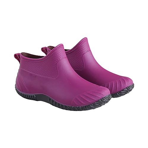 CUTeFiorino Schuhspanner Damenschuhe Mode Lässig Innen Hohe Regen Schuhe Frauen Flache, Nicht Slip Außerhalb Multifunktionale Regen Stiefel In Die Rohr Wasser Schuhe Damenschuhe Weite H (Purple, 40) von CUTeFiorino