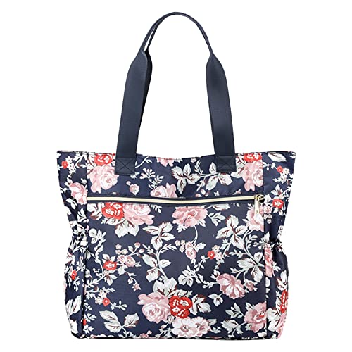 CUTeFiorino Stoffe Für Taschen Nähen Tragetasche für Damen, große, leichte Nylon-Schulterhandtaschen und Reise-Arbeitsgeldbörse Vintage Taschen (BU4, One Size) von CUTeFiorino