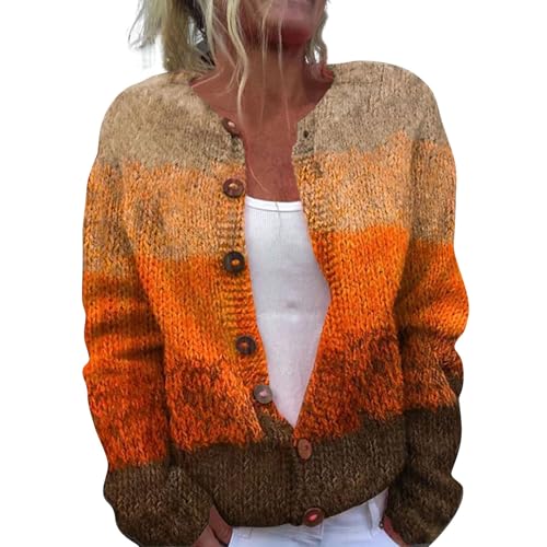 CUTeFiorino Strickjacke Damen Bunt Gemustert Strickpullover Elegant V-Ausschnitt Langarm Strickmantel mit Knöpfen Winterjacke Lässige Blumendruck Winter Jacke Lose Mantel Strickpulli Wickelpullover CUTeFiorino Strickjacke Damen Bunt Gemustert Strickpullover Elegant V-Ausschnitt Langarm Strickmantel mit Knöpfen Winterjacke Lässige Blumendruck Winter Jacke Lose Mantel Strickpulli Wickelpullover von CUTeFiorino