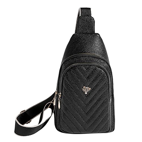 CUTeFiorino Taschen Garderoben Tür Damen Brusttasche Umhängetasche Kleine Umhängetasche aus PU- Satchel Daypack für Lady Fashion Schultergurt Taschen Schwarz (Black, One Size) von CUTeFiorino