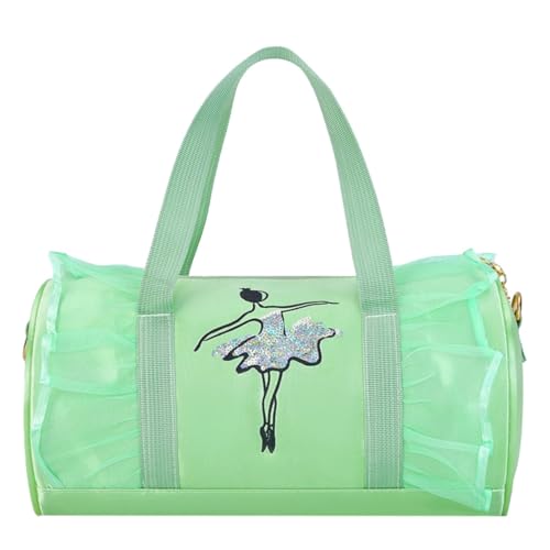 CUTeFiorino Taschen - Klassiker Nähen Süße Ballett-Tanztasche für Kinder, Tutu-Kleid, Tanztasche, personalisierte Tasche für Mädchen, Ballerina-Reisetasche Taschen Ventilator (Green, One Size) von CUTeFiorino