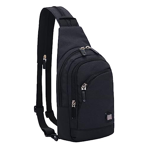 CUTeFiorino Taschen Parfümflasche Männer Frauen Outdoor Einzigen Schulter Tasche Zipper Umhängetasche Radfahren Sport Tasche Brust Tasche Bergsteigen Reise Kleinen Rucksack Taschen (Black, One Size) von CUTeFiorino