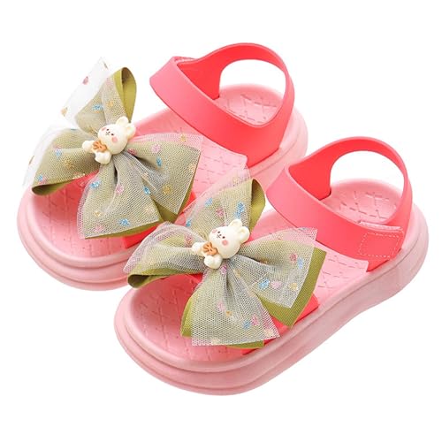 CUTeFiorino Turnschuhe Baby Mode Frühling Sommer Zehe einfarbig Schleife Kinder Freizeitschuhe Outdoor Schuhe Baby (Pink, 25.5 Toddler) von CUTeFiorino