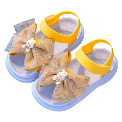 CUTeFiorino Turnschuhe Baby Mode Frühling Sommer Zehe einfarbig Schleife Kinder Freizeitschuhe Outdoor Schuhe Baby (Yellow, 25 Toddler) von CUTeFiorino