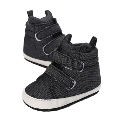 CUTeFiorino Weiße Schuhe Damen Kleinkind Baby Mädchen Hohe Tops Turnschuhe Weiche Anti-rutsch-Sohle PU Infant Neugeborenen Prewalker Krippe Schuhe Sneaker Mädchen Wasserfest (Black, 20 Infant) von CUTeFiorino