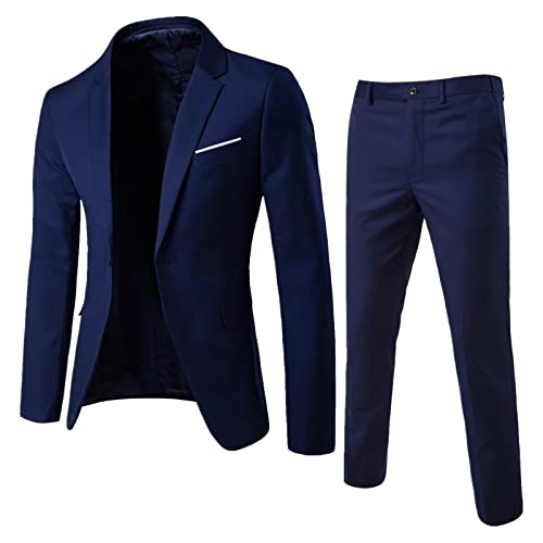 Herren Anzug 2 Teilig Herren Slim Fit Business Herrenanzüge Sportlich Ripstop Freizeitanzug Anzughose + Herrenanzug Hochzeit Party Kostüm Gentleman Klassisch Smoking Männer Host Anzug S-6XL von CUTeFiorino