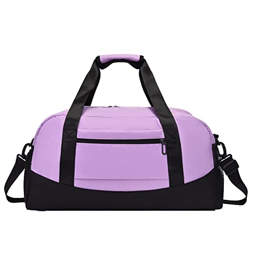 Sport Bag 20" Seesack Sport Reise Fitnessstudio Gepäcktasche Hauptfach mit Reißverschluss Vordertasche mit Reißverschluss Oben Zwei seitliche Griffe und Abnehmbarer Taktische (Purple, One Size) von CUTeFiorino