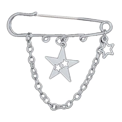 CVZQTE Coole Broschen, Sternanhänger, Sicherheitsnadel für Frauen, Kreuzquasten, Kette, Schnalle, Anstecknadeln, Hosenbund, Handtaschen-Ornamente, Sterling-Silber von CVZQTE