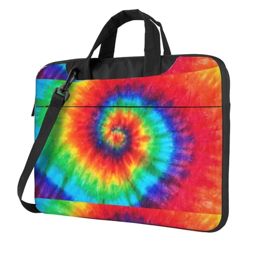 CXPDD Batik-Laptoptasche mit Hippie-Druck, vielseitige Laptop-Computer-Tasche für Damen und Herren – Laptop-Umhängetasche, Schwarz , 13 inch von CXPDD