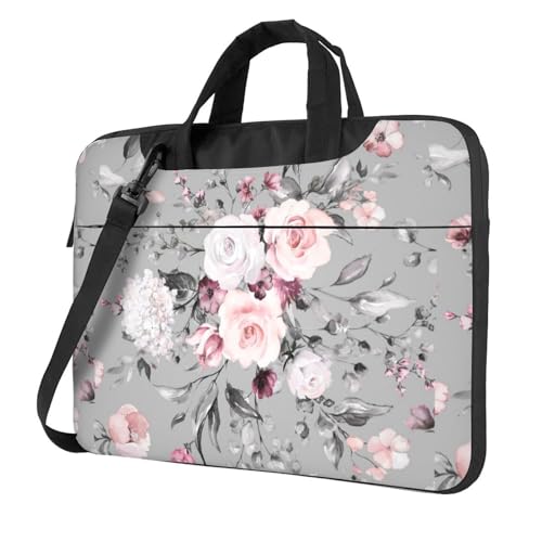 CXPDD Laptoptasche mit Blumenmuster, vielseitige Laptop-Computer-Tasche für Damen und Herren – Laptop-Umhängetasche, Schwarz , 13 inch von CXPDD