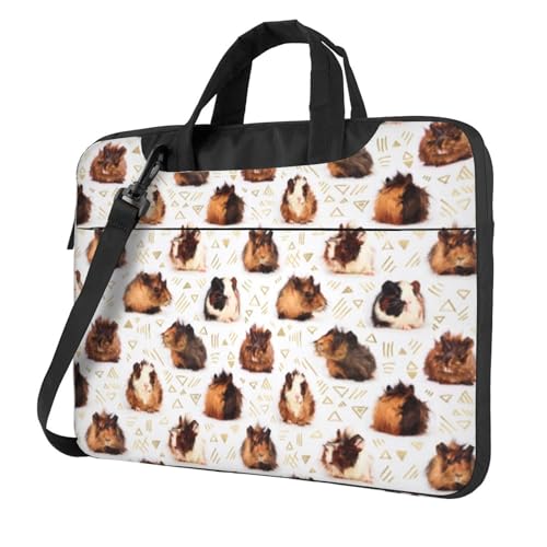 CXPDD Laptoptasche mit Meerschweinchen-Aufdruck, vielseitige Laptop-Computer-Tasche für Damen und Herren – Laptop-Umhängetasche, Schwarz , 14 inch von CXPDD