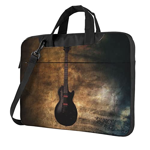 CXPDD Laptoptasche mit Musikgitarre, vielseitige Laptop-Computer-Tasche für Damen und Herren – Laptop-Umhängetasche, Schwarz , 15.6 inch von CXPDD