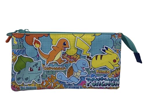 CYPBRANDS Unisex Kinder Cyp Brands-Pokemon Federmäppchen mit DREI Fächern für Trolley, Urban Colors Koffer, bunt von CYPBRANDS