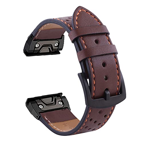 CYSUE Lederarmband für Garmin Fenix 7 7X 5/5X Plus/6/6X Pro/MK1/935 Smart-Armband 22 26 mm, schnell anzubringen, Armband, 22mm Fenix 7, Achat von CYSUE