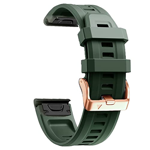 CYSUE Silikon-Armband mit rotgoldener Schnalle, für Garmin Descent MK2S, Fenix 6S, 6SPro, 5S Plus, D2, Delta-Smartwatch, schnelles Öffnen, For Fenix 6S Sapphire, Achat von CYSUE