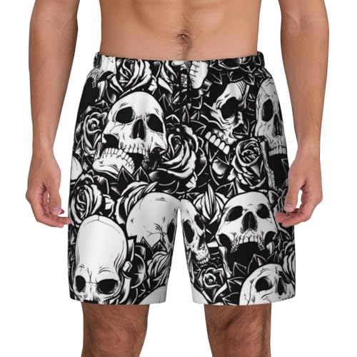 CZDBNLHF Schwarze Herren-Badeshorts mit Totenkopf-Motiv zum Schwimmen, Surfen, Laufen, Fitnessstudio, Strand oder Freizeitkleidung, Schwarz , L CZDBNLHF Schwarze Herren-Badeshorts mit Totenkopf-Motiv zum Schwimmen, Surfen, Laufen, Fitnessstudio, Strand oder Freizeitkleidung, Schwarz , L von CZDBNLHF