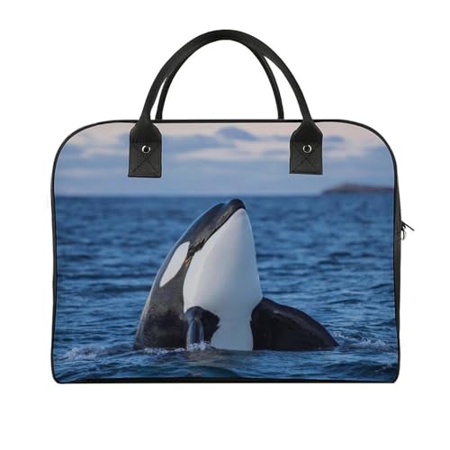 47 x 19 x 33 cm Reisetasche, Turnbeutel, Handgepäcktasche, Sporttasche, Cartoon-Dackel-Reisetaschen für Damen und Herren, Niedlicher Wal im Meer, Einheitsgröße von CZZYH