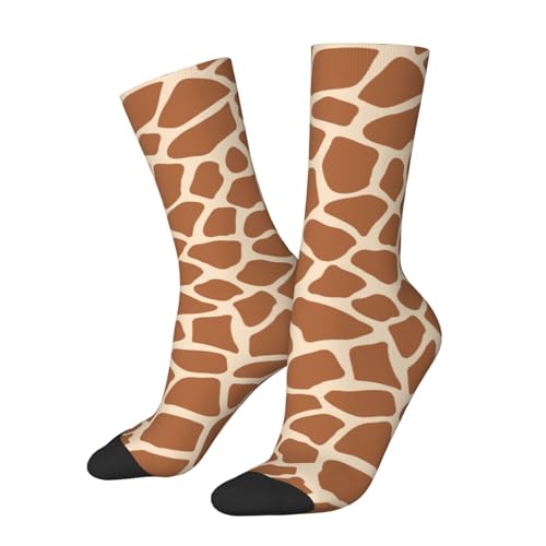 CZZYH Bequeme, leichte, atmungsaktive Socken für Herren und Damen, Cartoon-Textur, Giraffen-Socken für alle Jahreszeiten, 39,9 cm, weiß, One size von CZZYH