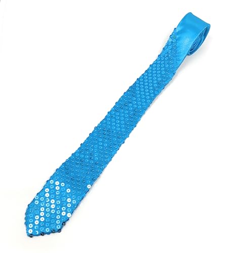 Cadoline Türkise Herren-Krawatte aus Polyester mit Pailletten, 38 x 8 cm Cadoline Türkise Herren-Krawatte aus Polyester mit Pailletten, 38 x 8 cm von Cadoline