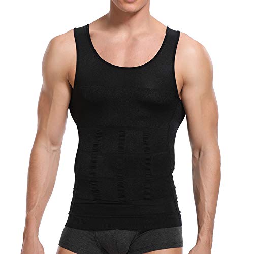 Caidi Herren Tank-Top, figurformend, ärmellos Gr. L, Schwarz von Caidi