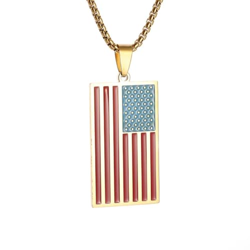 Caiduoduo Amerikanische Flagge Patriotische Halskette Edelstahl Dog Tag Anhänger Junge Geschenk von Caiduoduo