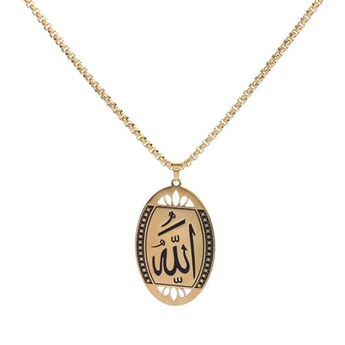 Caiduoduo Islam Koran Allah Halskette Edelstahl Bibelanhänger Frauen Männer Personalisiert Vintage Religiöser Schmuck von Caiduoduo