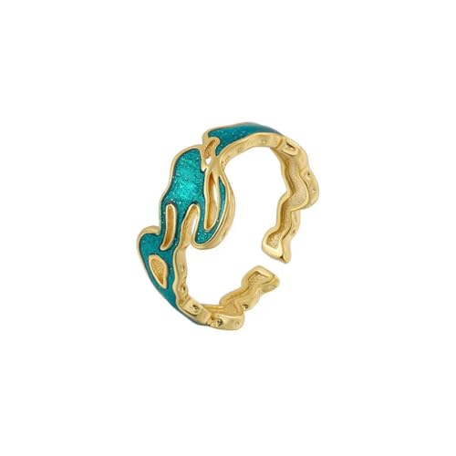 Caiduoduo Zirkon Gold Farbe Doppel Student offene Ringe für Frauen Rechteck Zeigefinger Ring Hochzeit Party Mädchen Schmuck von Caiduoduo