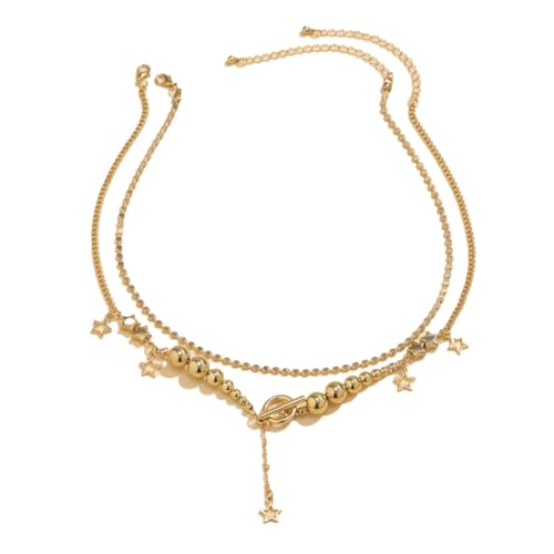 Star Charm CCB Kugel Perlen Halskette für Frauen Layered Chain Choker Schmuck Mädchen Kragen Party Geschenke von Caiduoduo