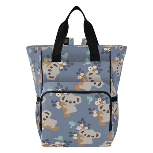 Wickeltaschen Für Mädchen Multifunktions Wasserdichte Mode Wickeltasche Für Babypflege zum Einkaufen Wandern Reisen Nette Cartoon Koala Floral Patternwallpaper von Caihoyu