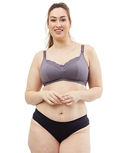 Cake Maternity Damen Taffy Wire Free Soft Cup Full Coverage Nursing Bra Plunge-BH, Grape, 95E von Cake Maternity