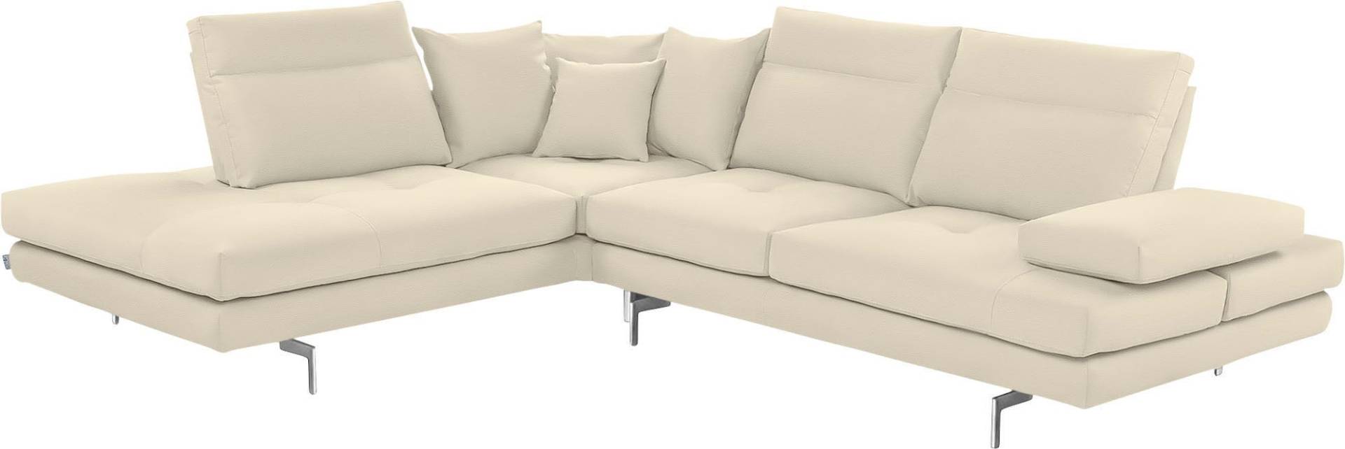 CALIA ITALIA Ecksofa "Toby Wing, L-Form", Sitztiefenverstell.,wahlw. mit Kissen-Set, Füße chrom glänzend von Calia Italia